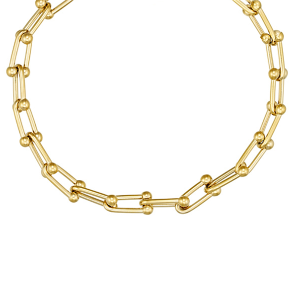 Halskæde i stål, belagt med 14 K guld Chunky, fra Blicher Fuglsang