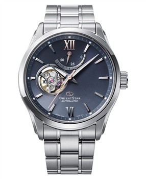 Orient Star Keshiki Limited Edition ur med åben urskive, synligt urværk og stålrem.