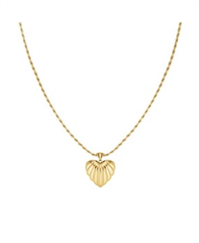 Rosefield Ridged Heart Necklace JNHPG-J1007, fra Rosefield