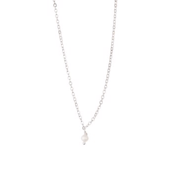Kæde sølv rhodineret perle, fra L&G