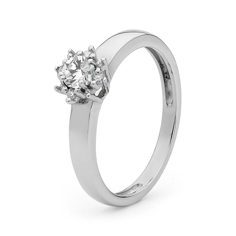 Engagement Ring 0.29ct DiamondStunning Diamond engagement ring, crafted from 9 carat white gold, and set with a cluster of diamonds. Stock size P. Matching Ring - W25461/B16.2.5 x Grams 9 ct.