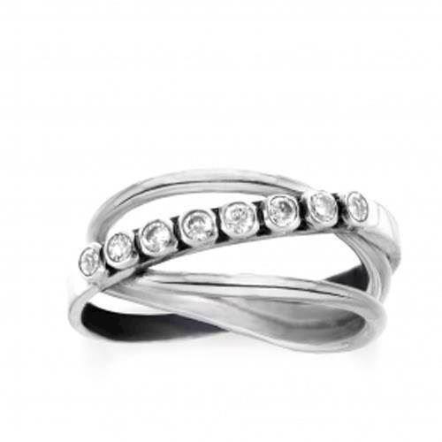 Image of Rabinovich Line of Light 925 Sterling sølv Fingerring Oxideret, model 59416370