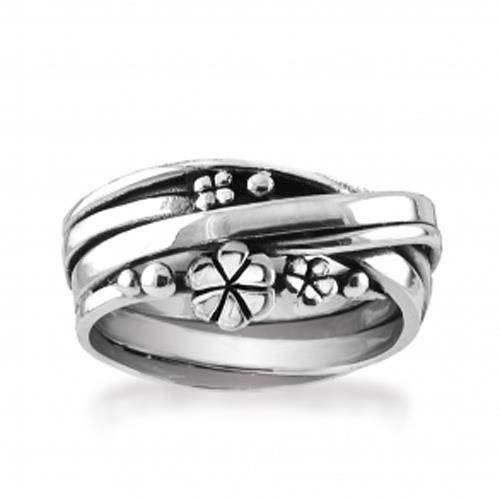 Image of Rabinovich Bloomer 925 sterling sølv Fingerring oxideret, model 63116300