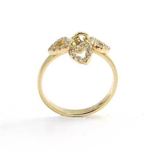 Image of Sød lille ring med 3 løse glimtende hjerter, str. 54