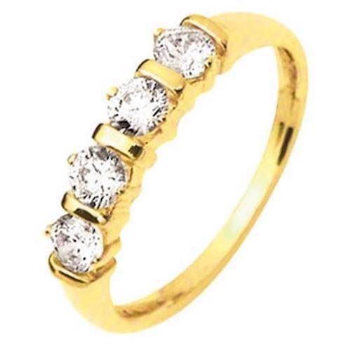 Image of Guld ring med 4 x 3,5 mm zirkonia