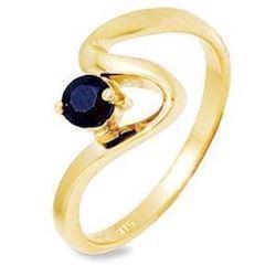 Image of Guld swing fingerring m/ 4 mm safir
