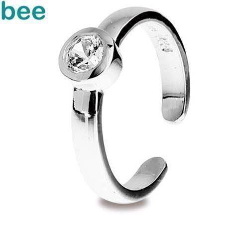 Image of Elegant tå ring i sterling sølv og med blinkende zirkonia