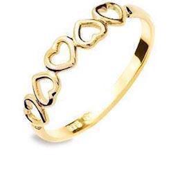 Image of Multi hjerte guld fingerring