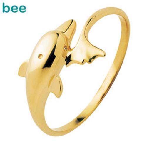 Image of Springene Delfin guld fingerring