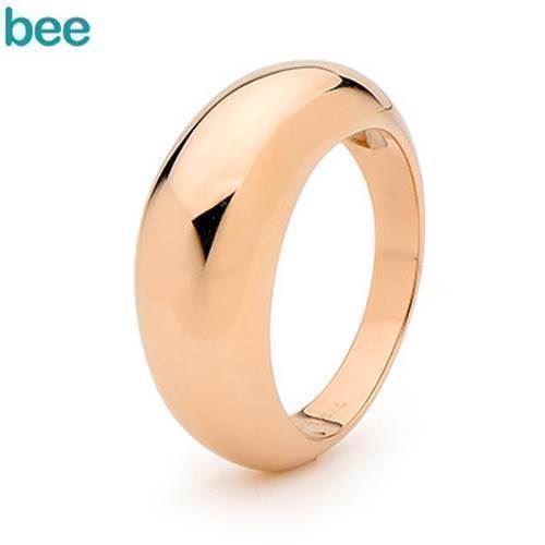 Image of Rundbuet guld ring i varm rosaguld