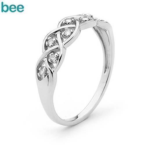 Image of Hvidgulds diamant ring - med hele 8 ægte diamanter