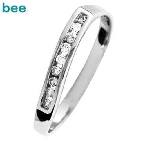 Image of Hvidgulds diamant ring med 9 stk 0,01 ct diamanter