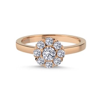 Nuran Roset 14 karat rosa guld Damering med 0,65 ct Diamanter