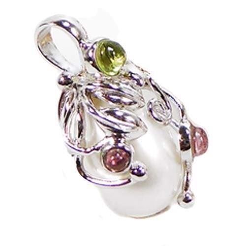 Image of San - Link of joy 925 sterling sølv vedhæng med hvid perle