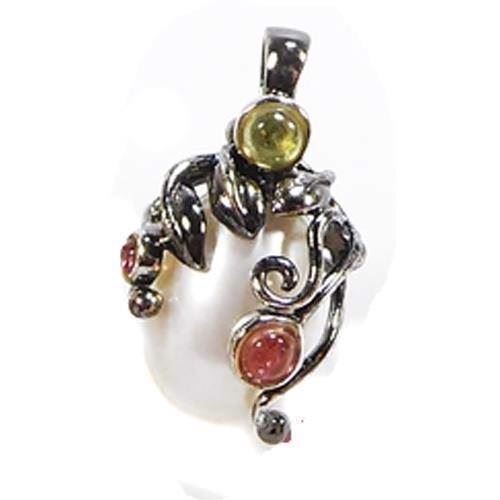 Image of San - Link of joy 925 sterling sort sølv vedhæng med hvid perle