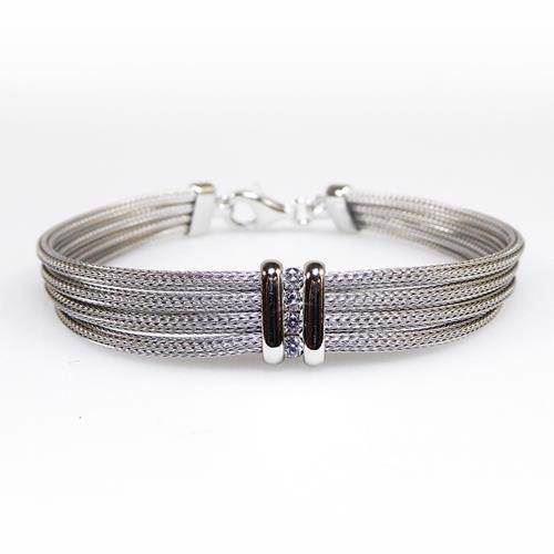 Image of San - Link of joy 925 sterling sølv armbånd rhodineret, model 89005-A