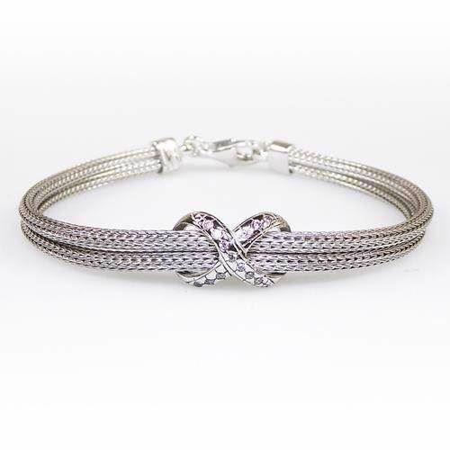Image of San - Link of joy 925 sterling sølv armbånd rhodineret, model 89205