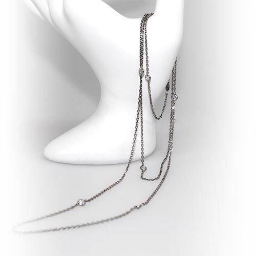 Image of San - Link of joy 925 sterling sølv halskæde sort rhodineret, model 93104