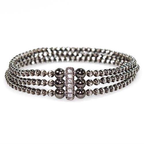 Image of San - Link of joy 925 Sterling sølv armbånd sort rhodineret, model EK-3333