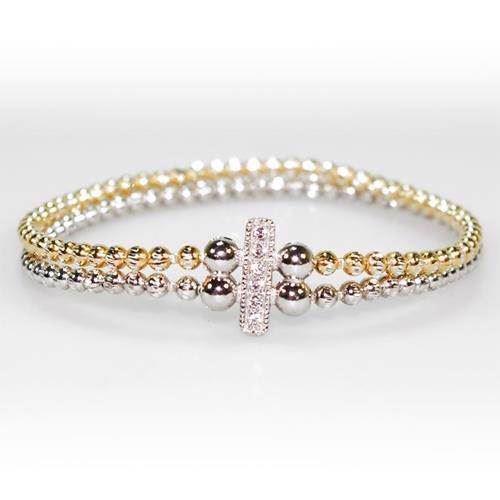 Image of San - Link of joy 925 Sterling sølv armbånd forgyldt og rhodineret, model EK-35725
