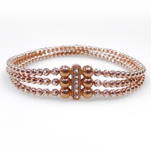 Image of San - Link of joy 925 Sterling sølv armbånd rosa forgyldt, model EK-3838