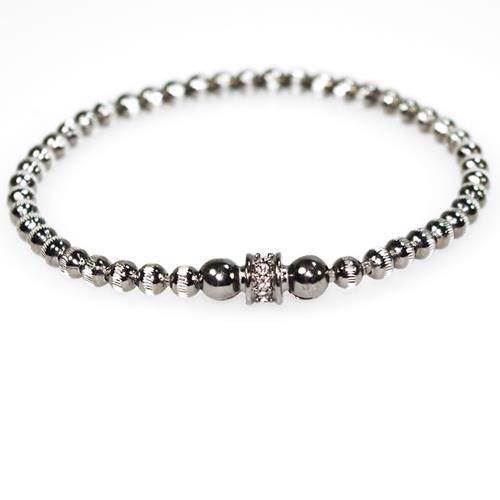 Image of San - Link of joy 925 Sterling sølv armbånd sort rhodineret, model EK-4303