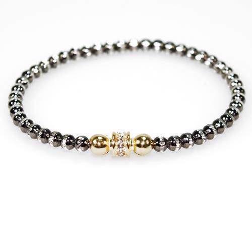 Image of San - Link of joy 925 Sterling sølv armbånd sort rhodineret, model EK-4307