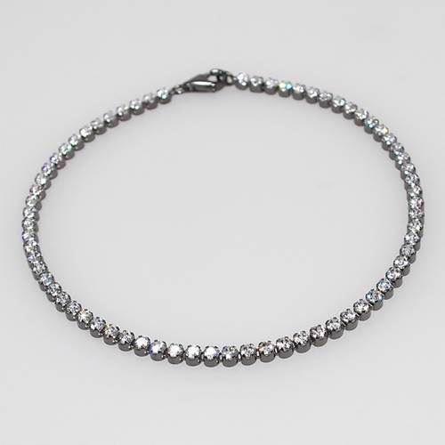 Image of San - Link of joy 925 sterling sølv armbånd sort rhodineret, model Tennis- 14-AH