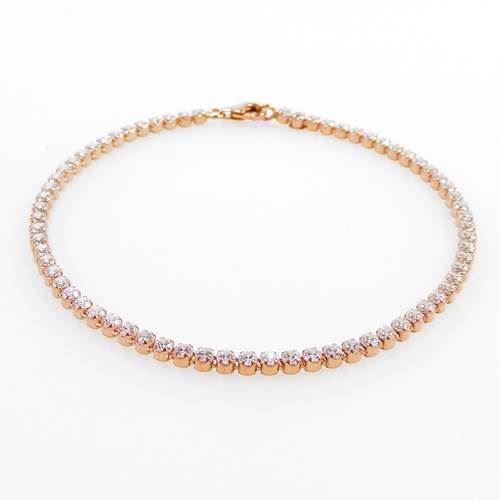 Image of San - Link of joy 925 sterling sølv armbånd rosa forgyldt, model Tennis- 18- AH