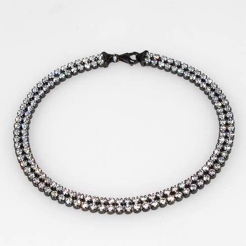 Image of San - Link of joy 925 sterling sølv armbånd sort rhodineret, model Tennis-24-AH