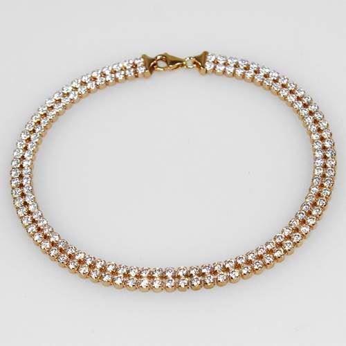 Image of San - Link of joy 925 sterling sølv armbånd forgyldt, model Tennis-27-AH