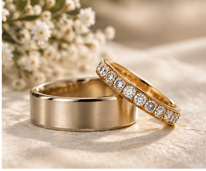 Vielsesringe med diamanter