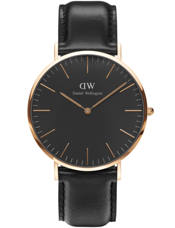 ADW00100127, CLASSIC BLACK SHEFFIELD - ROSE - 40 MM Quartz Herre m/rem