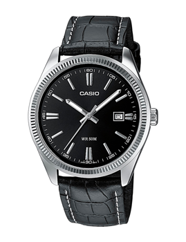 Classic Sort læder Quartz Herre ur fra Casio, MTP-1302PL-1AVEF