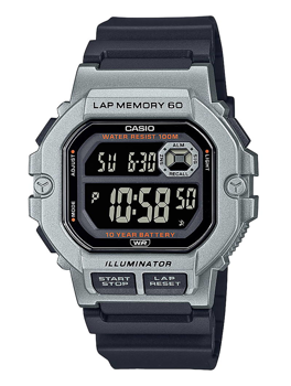 Collection Sort resinplast, Grå Acryl Quartz Herre ur fra Casio, WS-1400H-1BVEF
