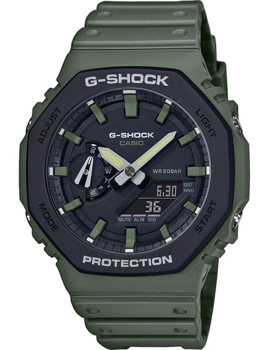 G-Shock Grøn resinplast Quartz Herre ur fra Casio, GA-2110SU-3AER