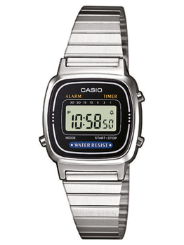 Casio Collection dameur stål med sort urskive