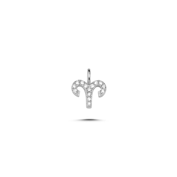 Vædder vedhæng i 14 karat hvidguld med 0,091 ct brillanter