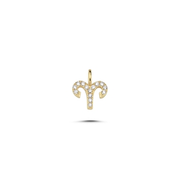 Vædder vedhæng i 14 karat rødguld med 0,091 ct brillanter