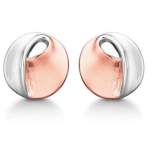 Image of Støvring Design sterling sølv ørestikker, Cirkel med rustik/rosa forgyldt overflade, model 10223509