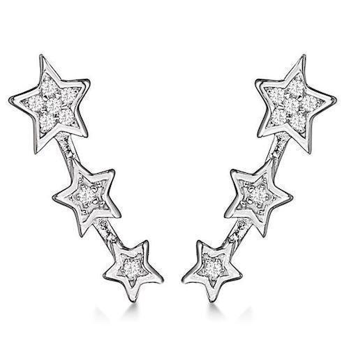 Image of Støvring Design Sterling Sølv øreringe, Bright Stars med blank overflade, model 10239071