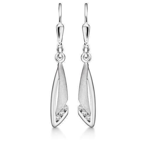 Image of Støvring Design sterling sølv øreringe, hængere med blank overflade, model 13237988