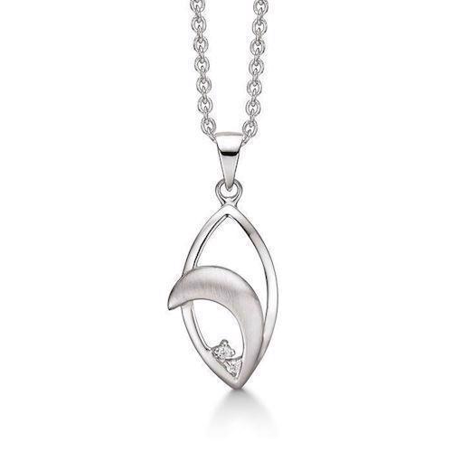 Image of Støvring Design sterling sølv halskæde med vedhæng, med blank overflade, model 16223578