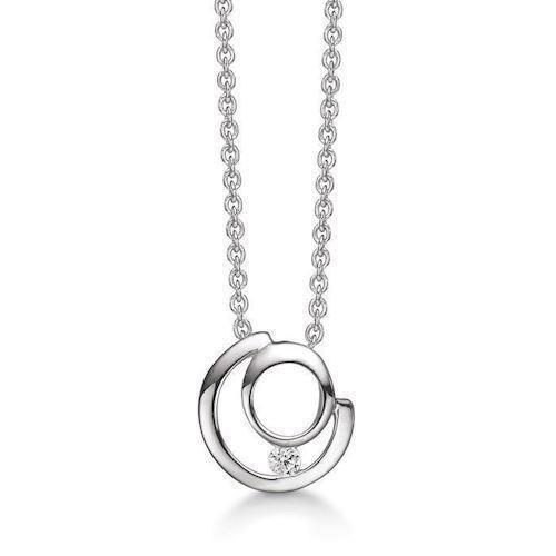 Image of Støvring Design Sterling sølv halskæde med vedhæng, med blank overflade, model 16237019