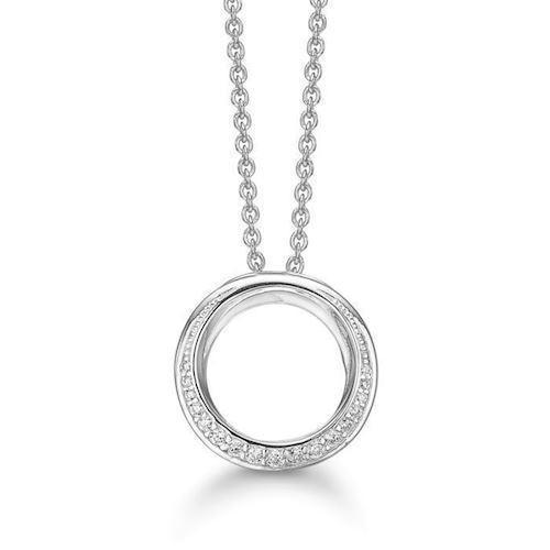 Image of Støvring Design Sterling sølv halskæde med vedhæng, med blank overflade, model 16239061