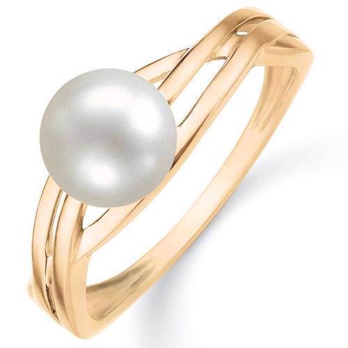 Image of Støvring Design 8 kt guld fingerring, ferskvandsperler med blank overflade, model 62245022