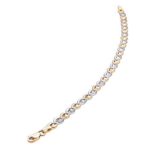 Image of Støvring Design 8 kt. Guld/Hvid armbånd, med mat/blank overflade, model 65166085