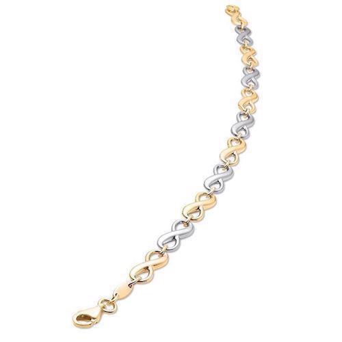 Image of Støvring Design 8 kt. Guld/Hvid armbånd, Eternity med blank overflade, model 65166087