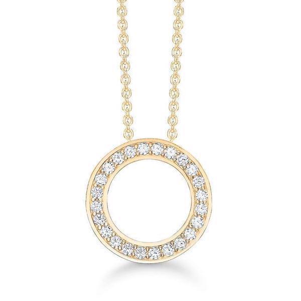 Image of Støvring Design 8 kt guld halskæde med vedhæng, Cirkel med blank overflade, model 66242020