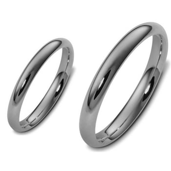 Smalle Titanium Vielsesringe, blankpoleret, 3 mm bred